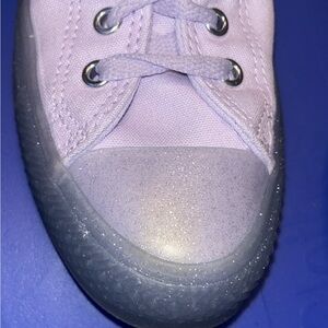 Girls glitter purple converse